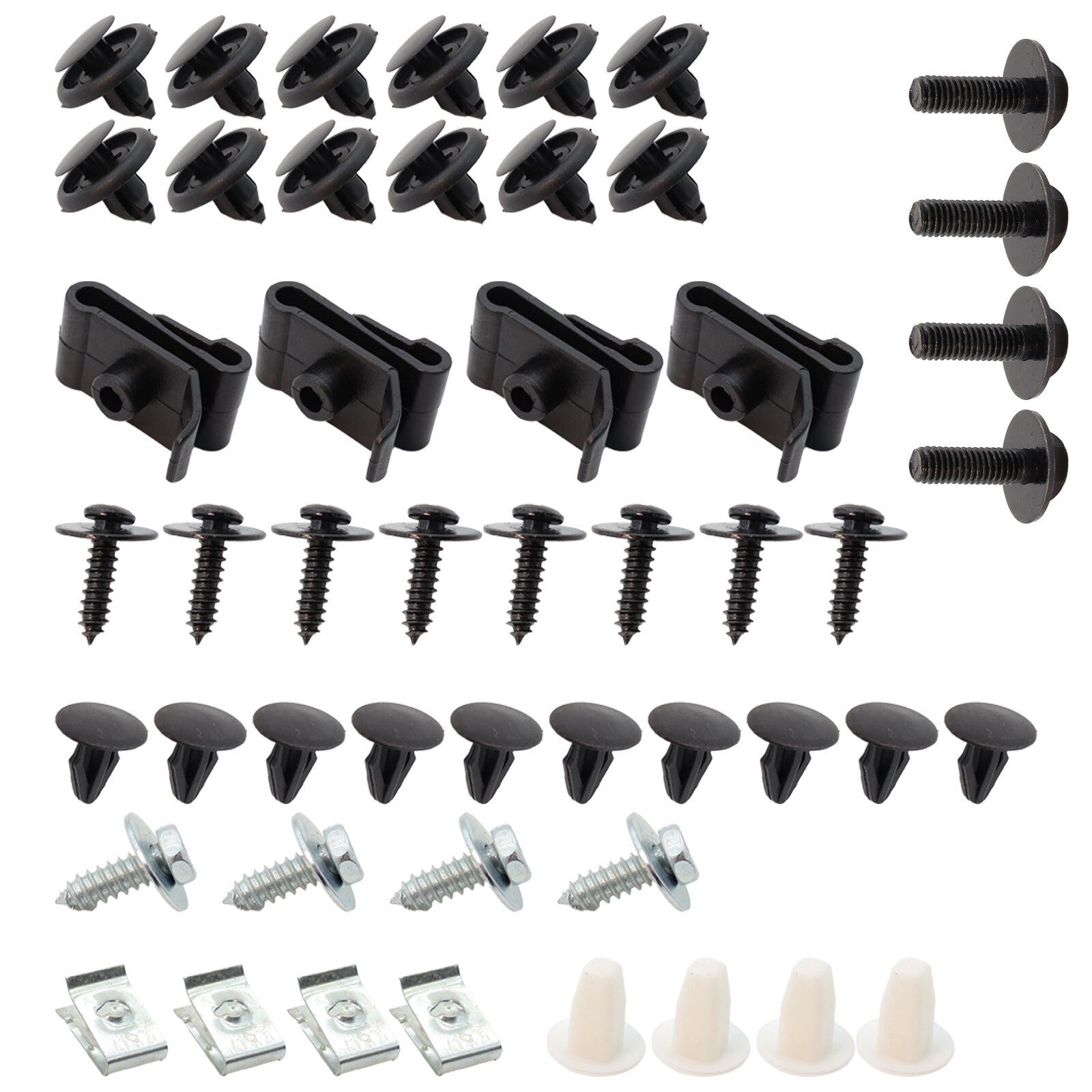 Engine Splash Shield Hardware Kit 50PCS Bolt Screw U-nut Clip Rivet Set