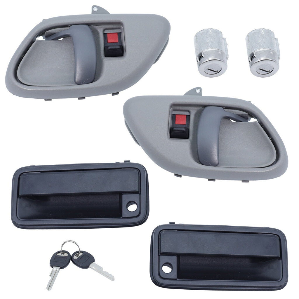 Front Door Handle w/ Lock Cylinder Kit for 95-00 Chevy GMC C/K1500 2500 3500