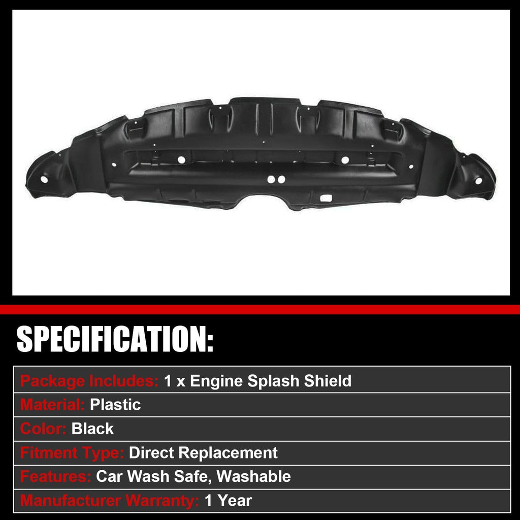 Front Lower Engine Splash Shield Guard Cover for 2011-2020 Toyota Sienna