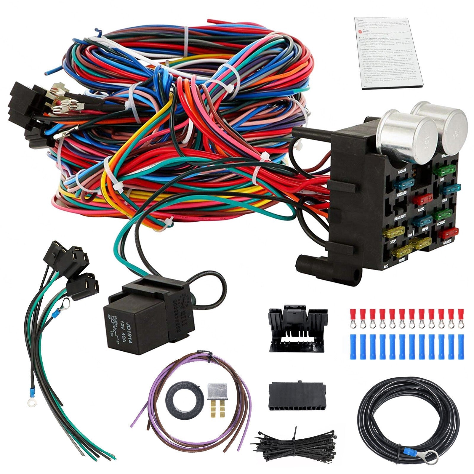 EZ Wiring 12 Circuit Hot Rod Wiring Harness for Easy Installation