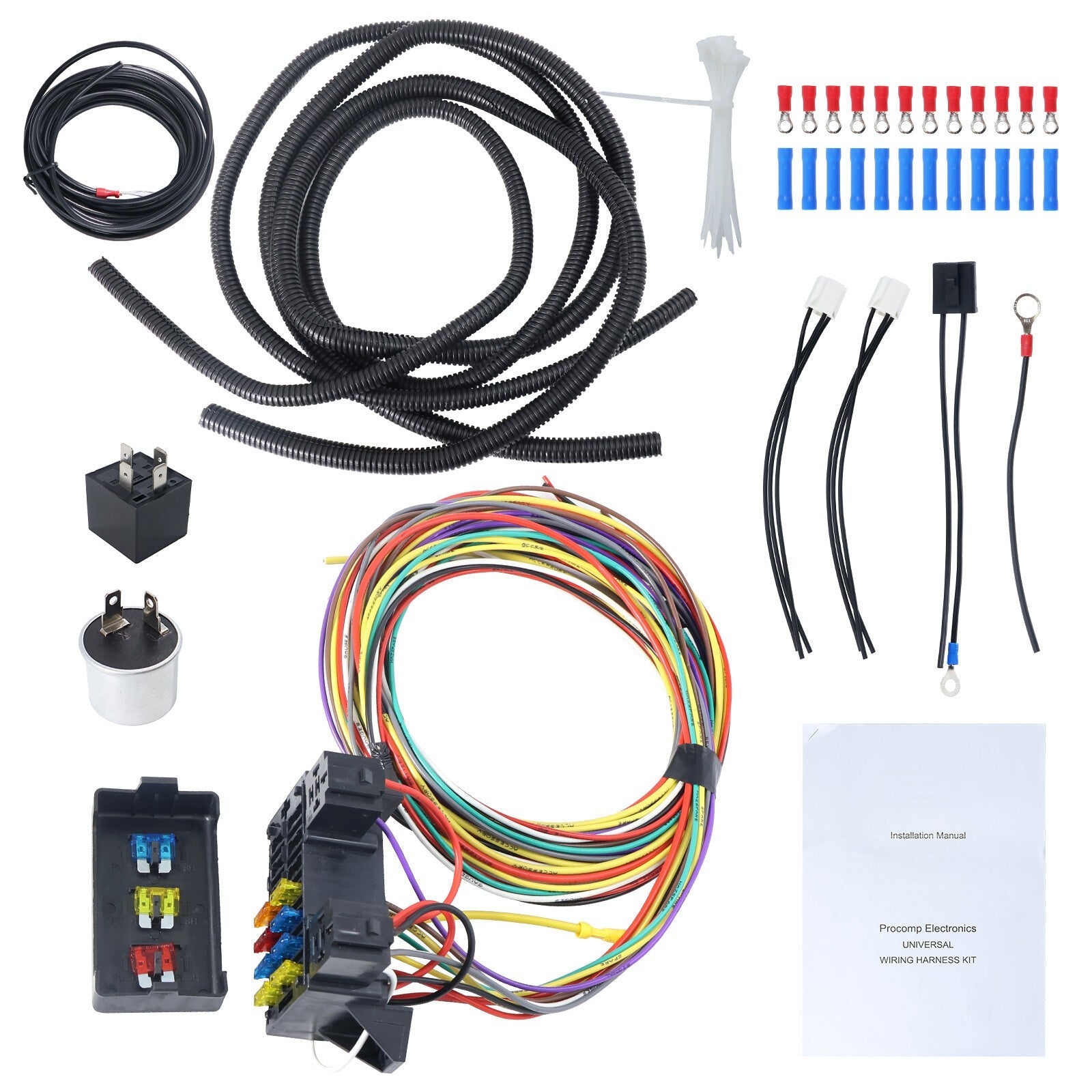 8 Circuit Wiring Harness Kit Street Rat Hot Rod Basic Starter Starter Kit