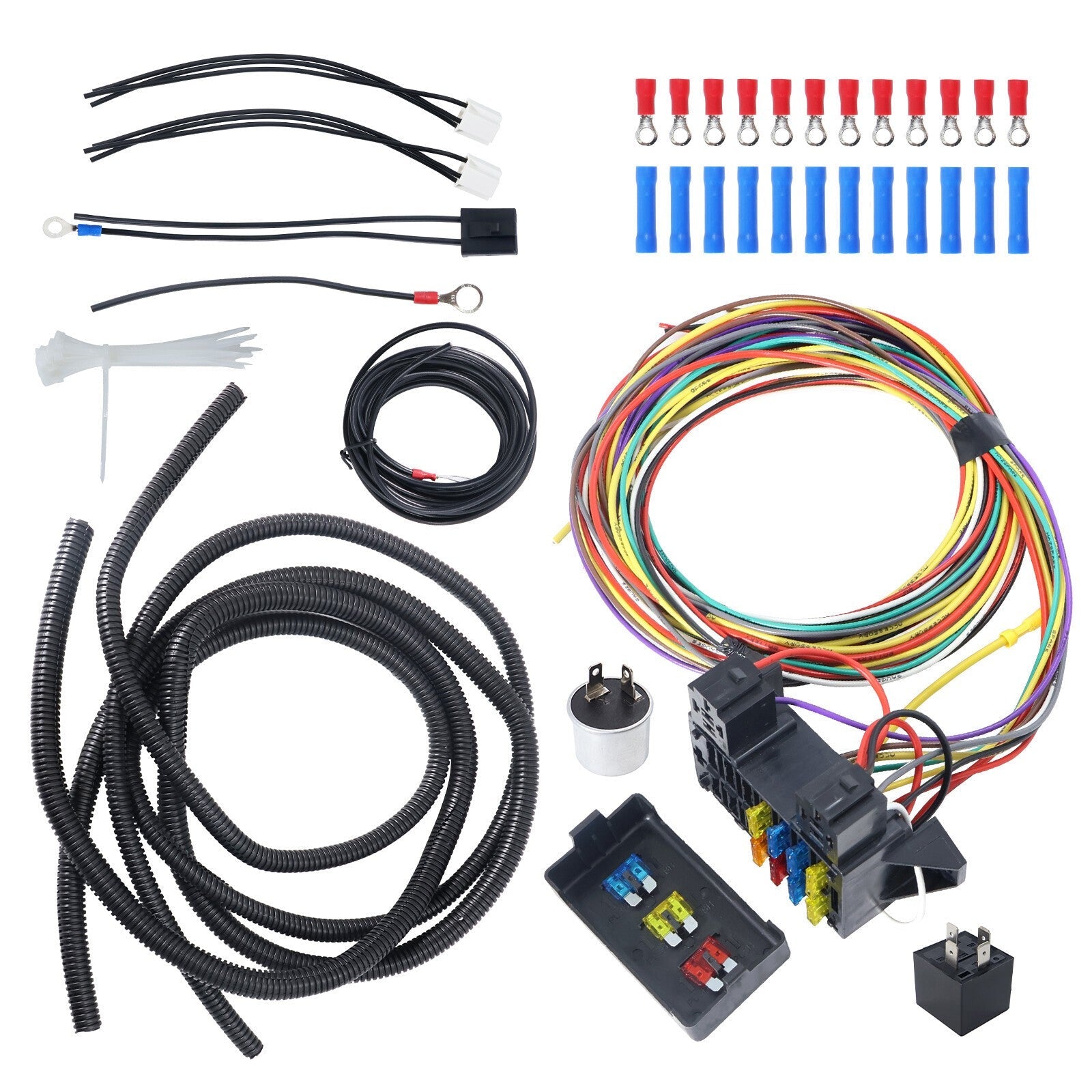 8 Circuit Wiring Harness Kit Street Rat Hot Rod Basic Starter Starter Kit