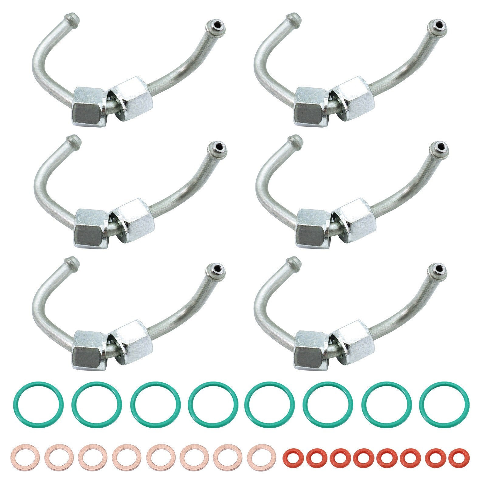 8Pcs Fuel Injection Lines for 11-19 Ford Powerstroke 6.7L Injector Seal Tubes