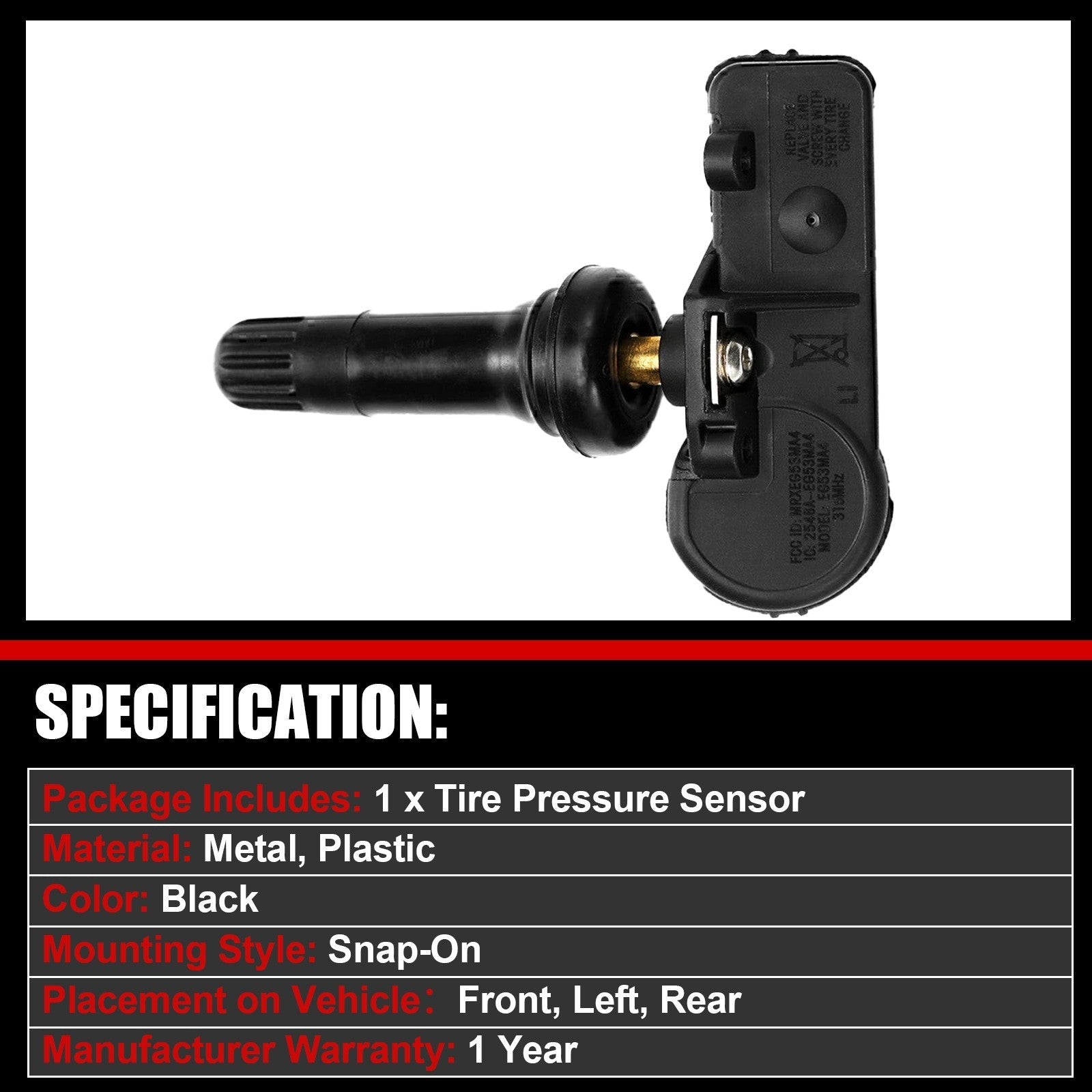 Ford Lincoln Mercury TPMS Tire Pressure Sensor 9L3Z-1A189-A Replacement