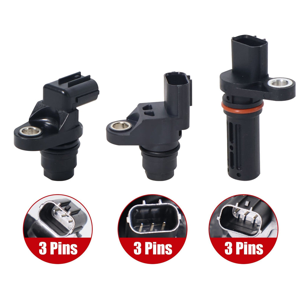 3 Pcs Camshaft & Crankshaft Position Sensor for Acura Honda 2003-2011 L4 2.4L