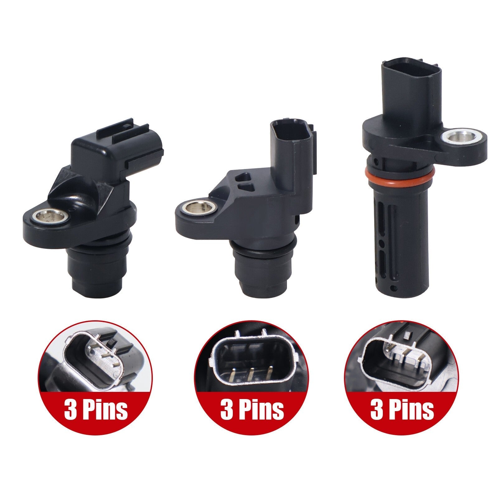 3 Pcs Camshaft & Crankshaft Position Sensor for Acura Honda 2003-2011 L4 2.4L