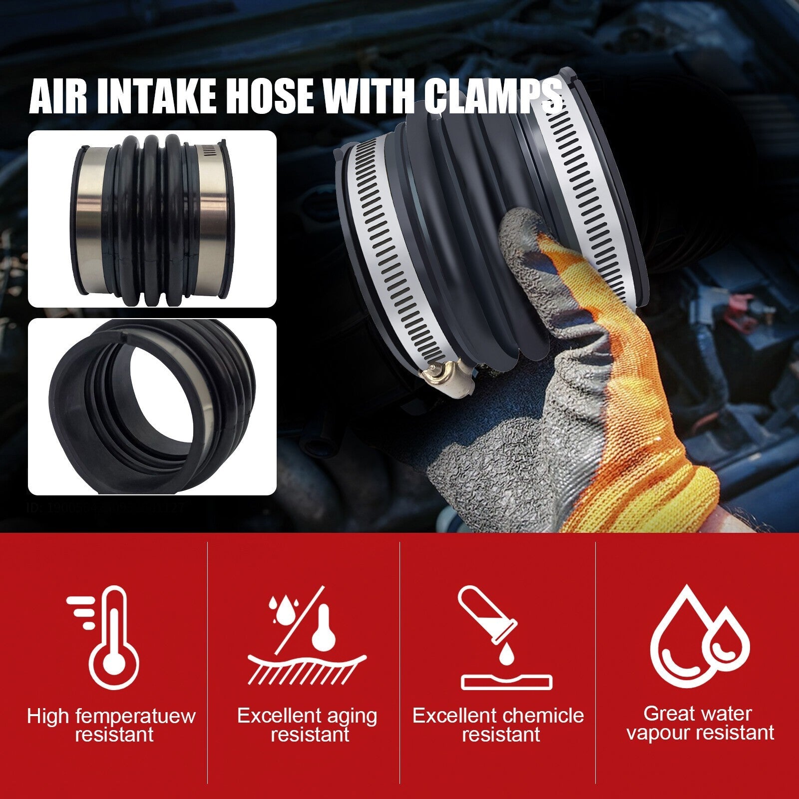 Air Intake Hose with Clamp Resonator 1788120130 for Toyota Camry Lexus ES300 02-