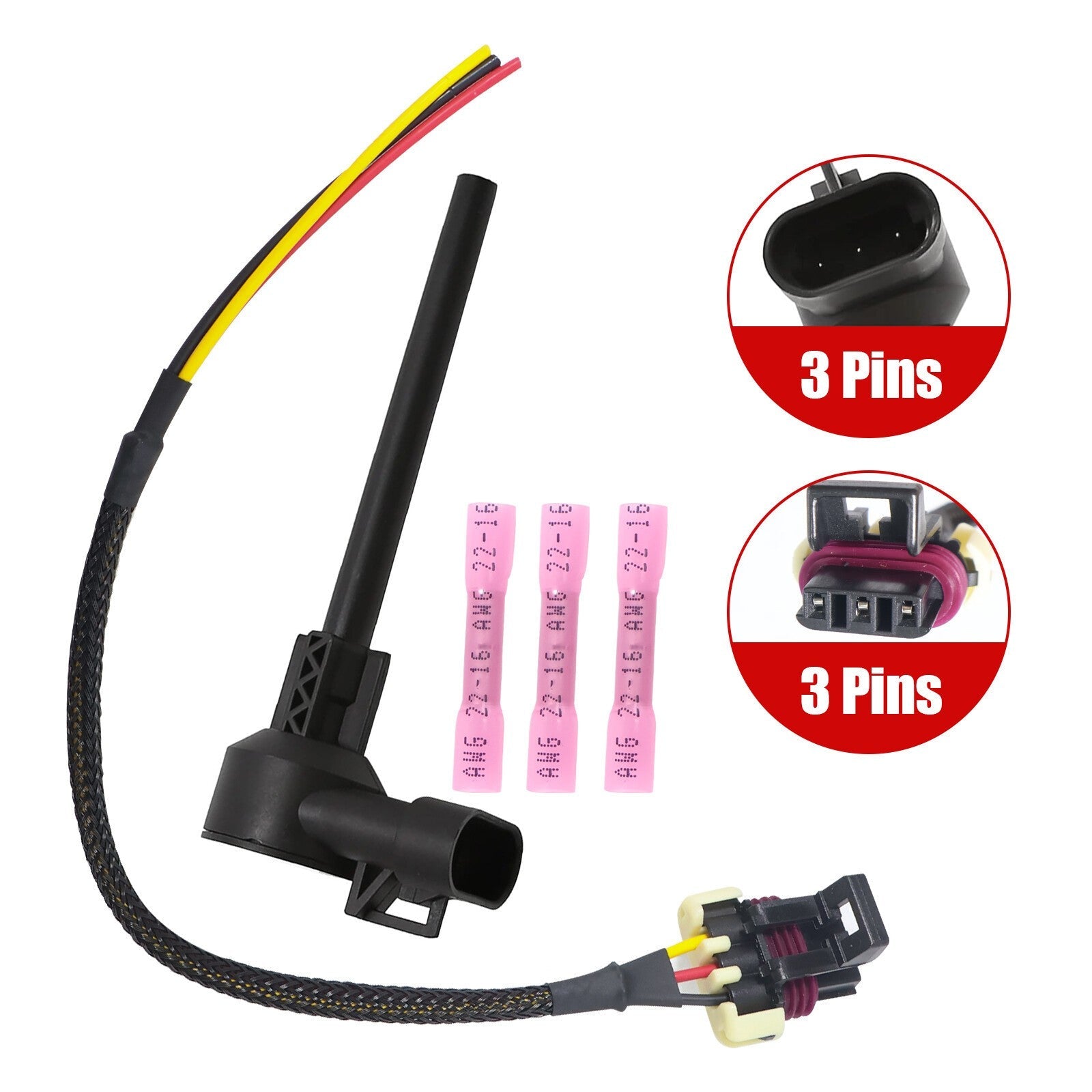 Kenworth Peterbilt Coolant Level Sensor Connector & Repair Pigtail Cable