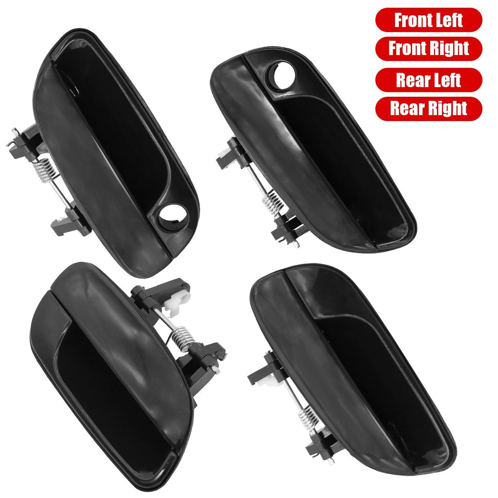 4Pcs Black Door Handle Set Front w/Keyhole for 2001-2006 Hyundai Elantra