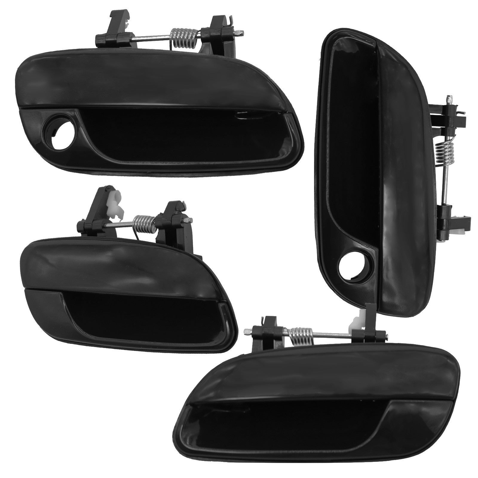 4Pcs Black Door Handle Set Front w/Keyhole for 2001-2006 Hyundai Elantra
