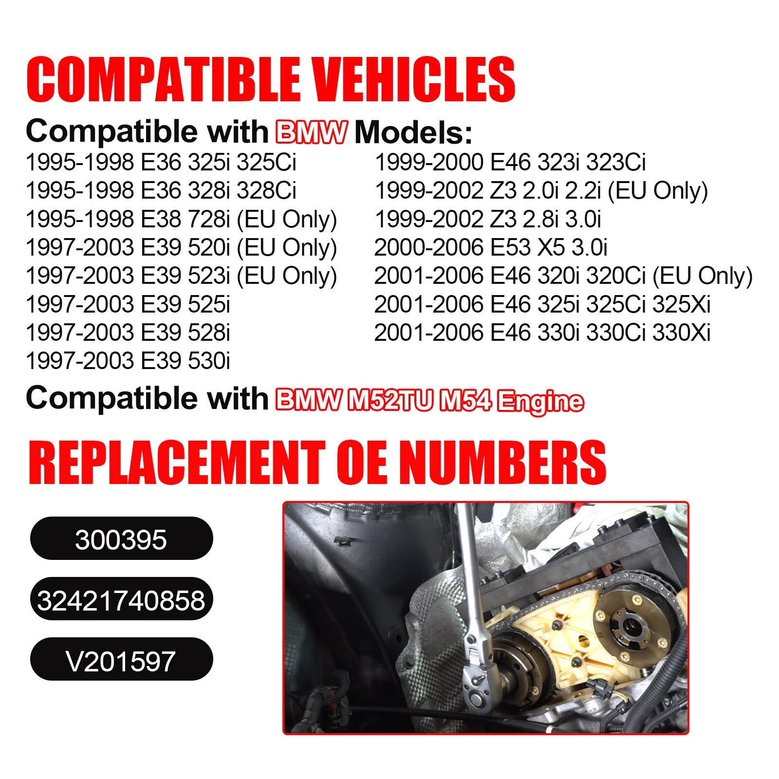 BMW E36 E46 323ti 320i 2.5L L6 Power Steering Pump with Aluminum Pulley