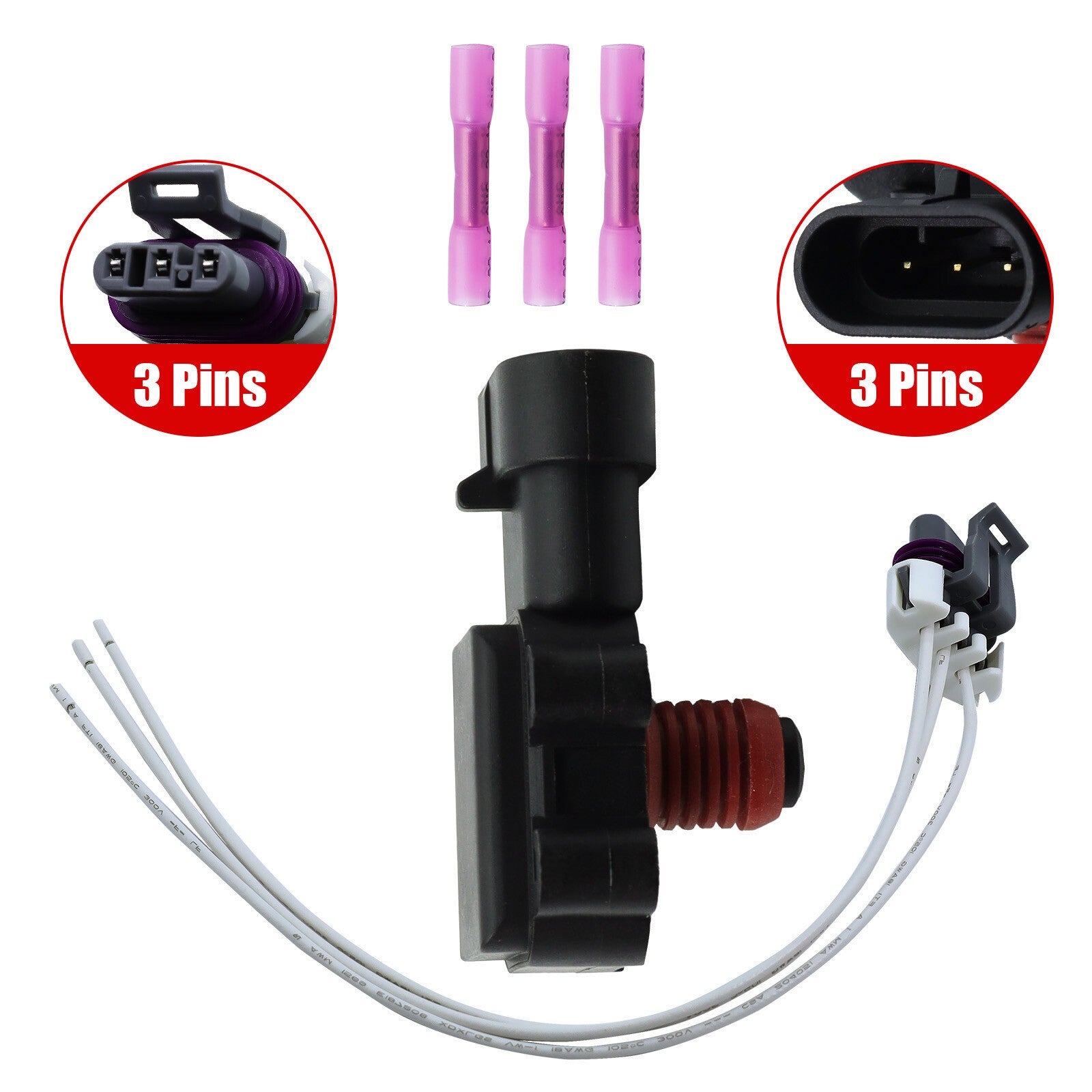 New MAP Pressure Sensor 16249939 W/Connector for GMC Buick Chevrolet 9359409