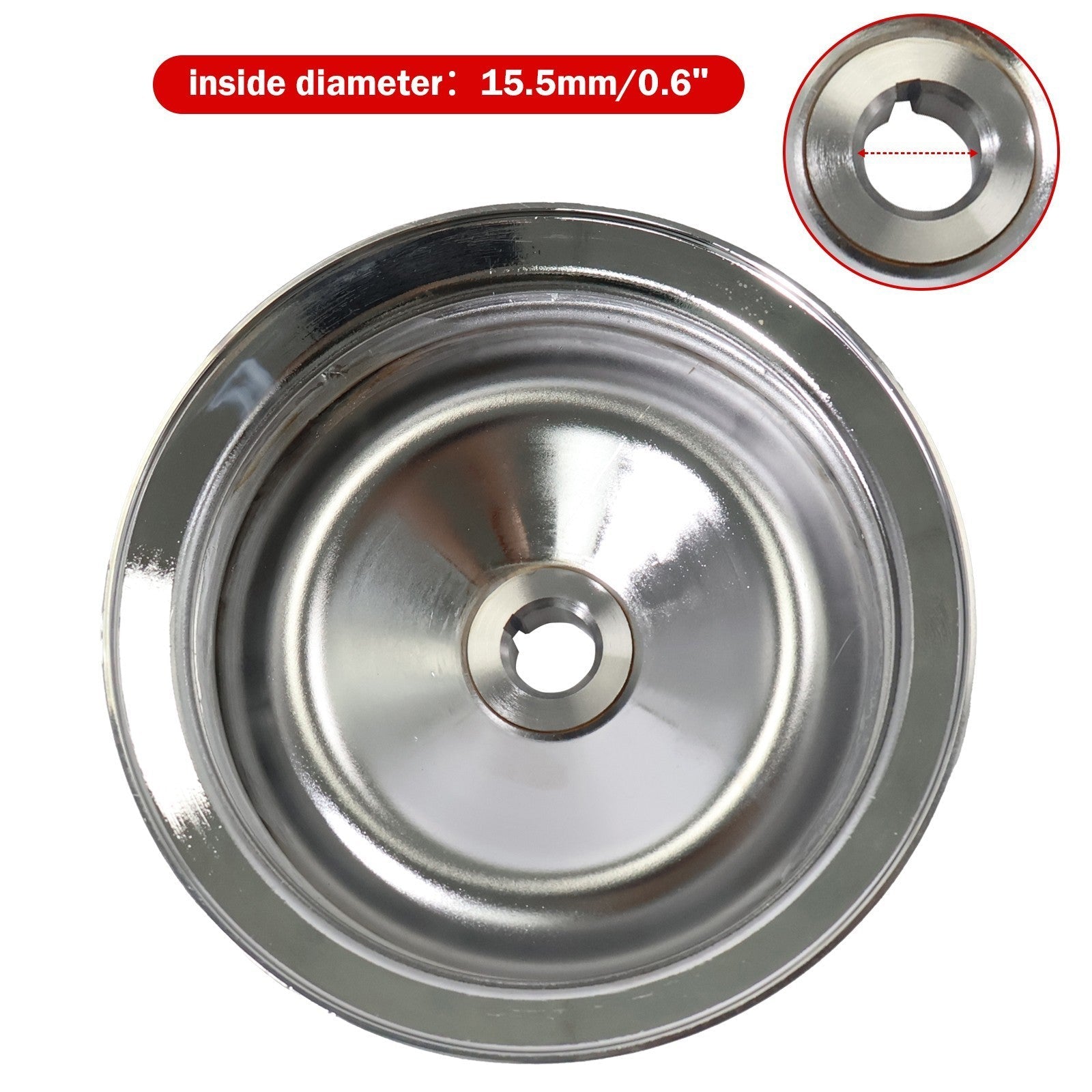 Chrome Power Steering Pump Pulley Double Groove Saginaw GM Chevy Belt