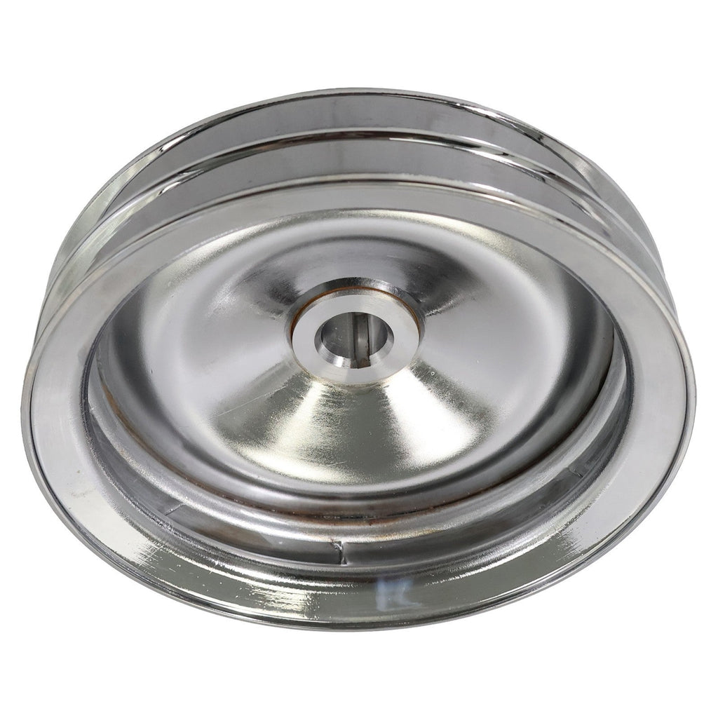 Chrome Power Steering Pump Pulley Double Groove Saginaw GM Chevy Belt