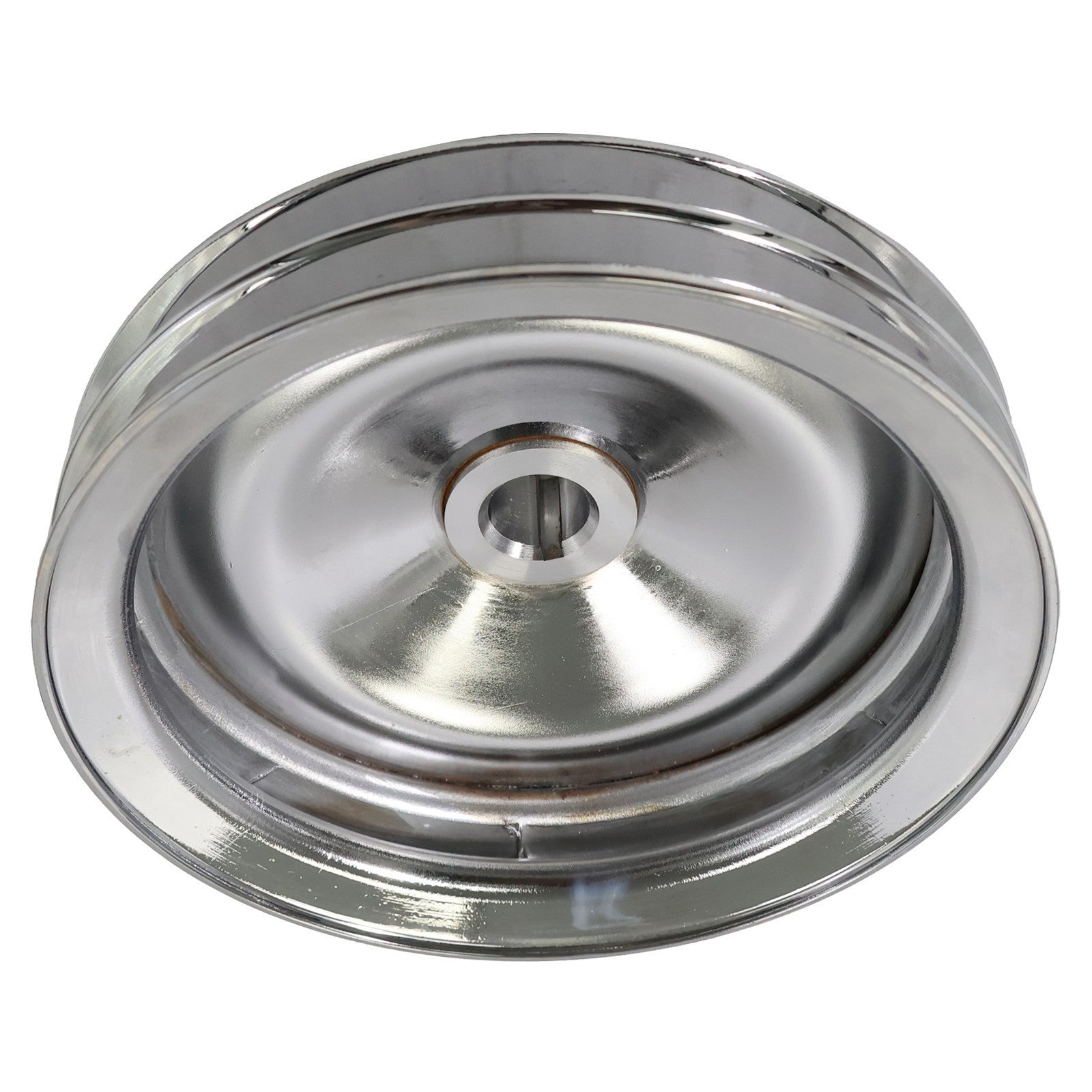 Chrome Power Steering Pump Pulley Double Groove Saginaw GM Chevy Belt