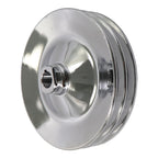 Chrome Power Steering Pump Pulley Double Groove Saginaw GM Chevy Belt