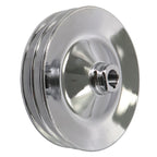 Chrome Power Steering Pump Pulley Double Groove Saginaw GM Chevy Belt