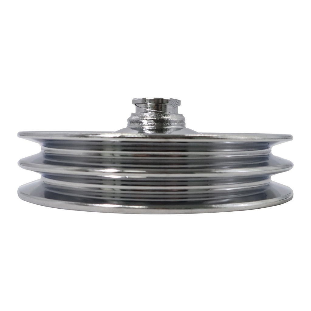 Chrome Power Steering Pump Pulley Double Groove Saginaw GM Chevy Belt