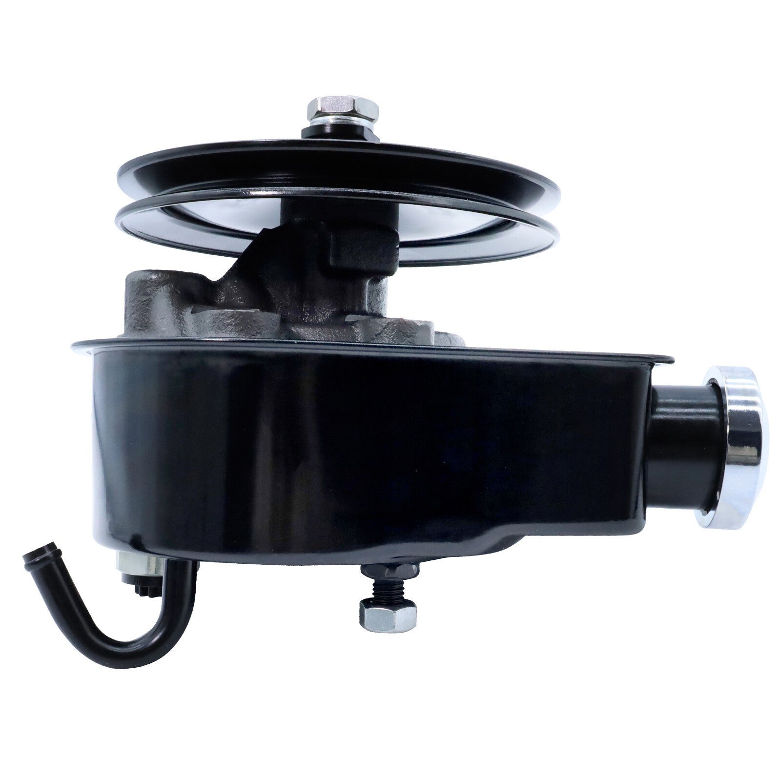 Black Power Steering Pump Single Groove Pulley GM SBC BBC Chevy Buick