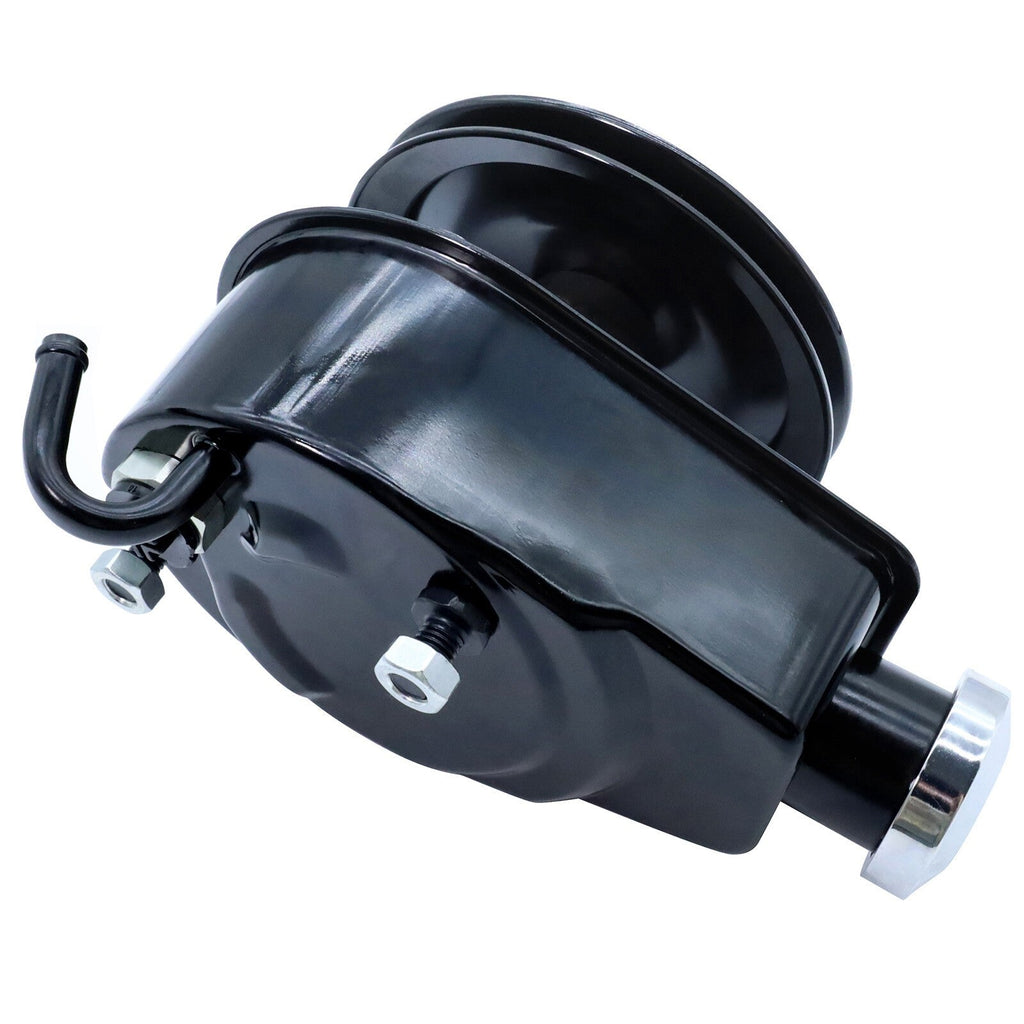 Black Power Steering Pump Single Groove Pulley GM SBC BBC Chevy Buick
