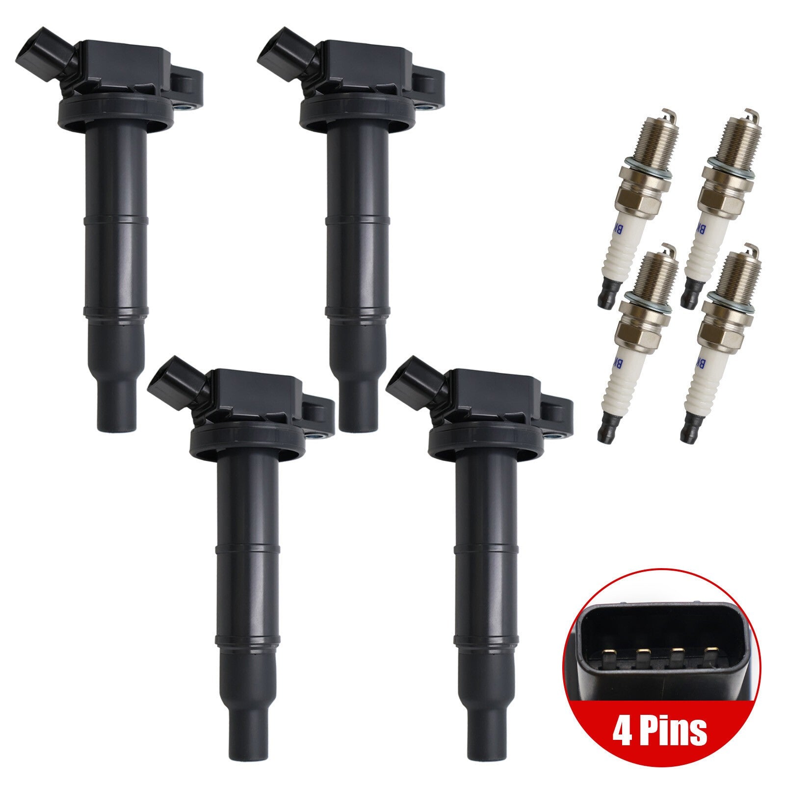 Ignition Coil & Spark Plug Set for Toyota Matrix Camry Lexus L4 2.4L 19185426