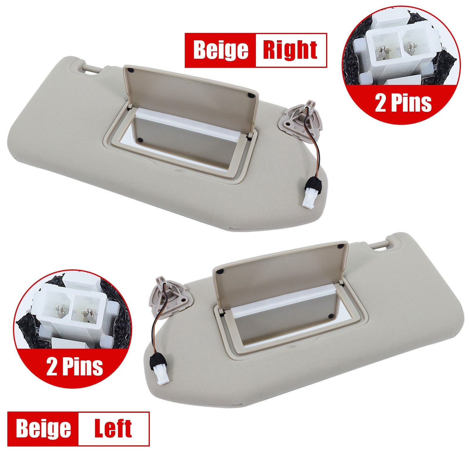 2x INFINITI JX35 QX60 Beige Sun Visor Passenger & Driver 964009PB0A