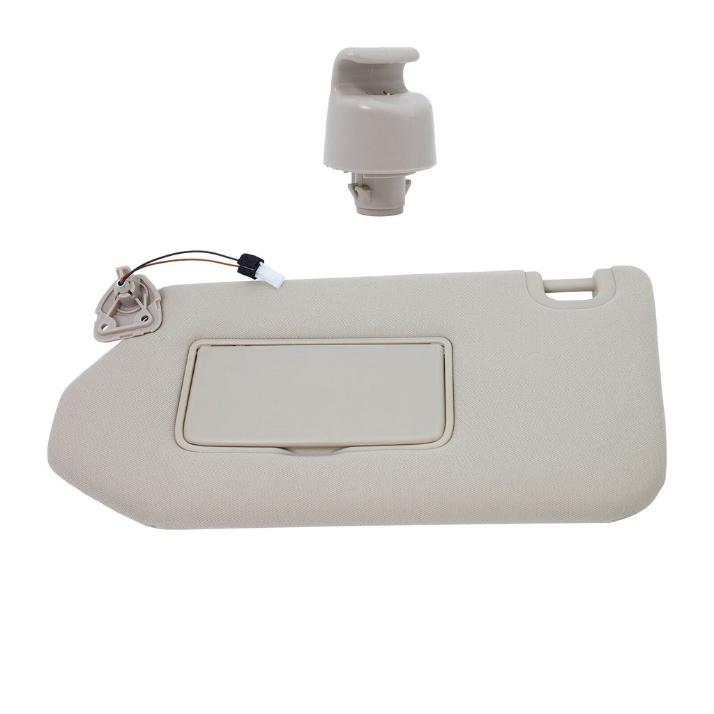 New Left Driver Sun Visor w/ Mirror & Clip Beige for 13-18 Nissan Pathfinder