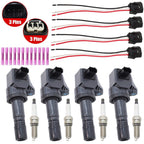 4 Ignition Coils + Connectors + Spark Plugs for Acura ILX 2.0L Honda Civic HR-V