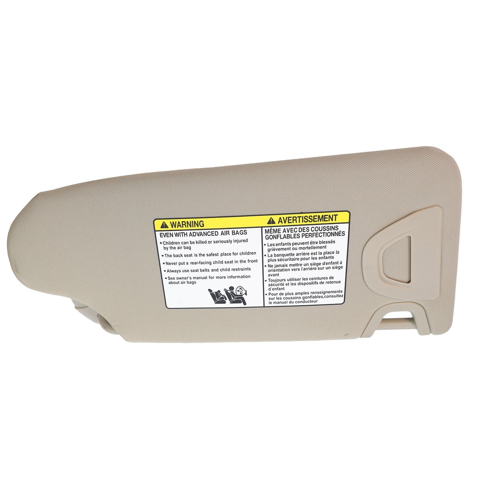 13-18 Nissan Altima Left Driver Sun Visor Beige w/ Light & Clip 964013TA2A