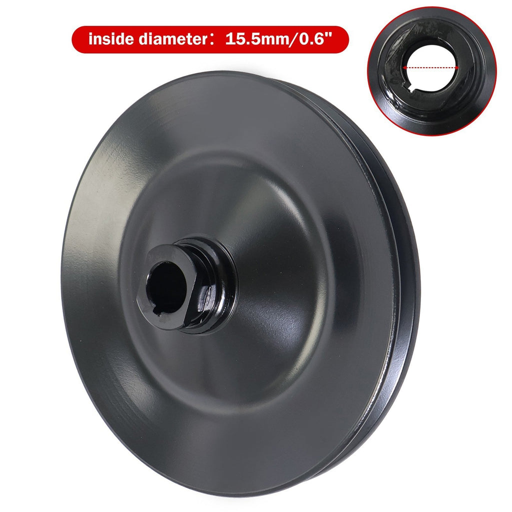 Black Power Steering Pump Pulley Keyway 1 Groove SBC BBC GM Chevy 350 454