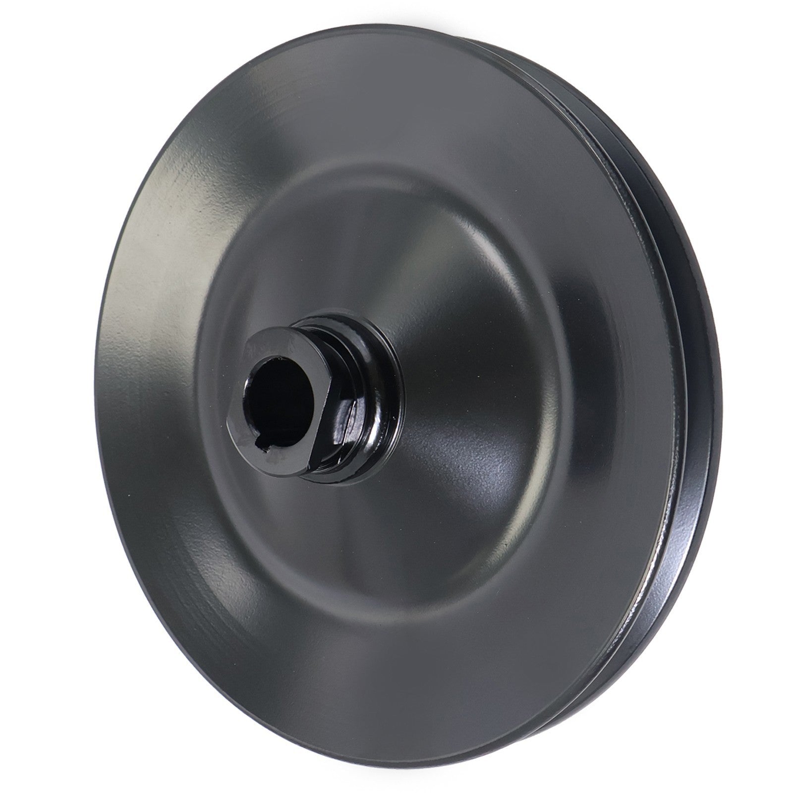 Black Power Steering Pump Pulley Keyway 1 Groove SBC BBC GM Chevy 350 454
