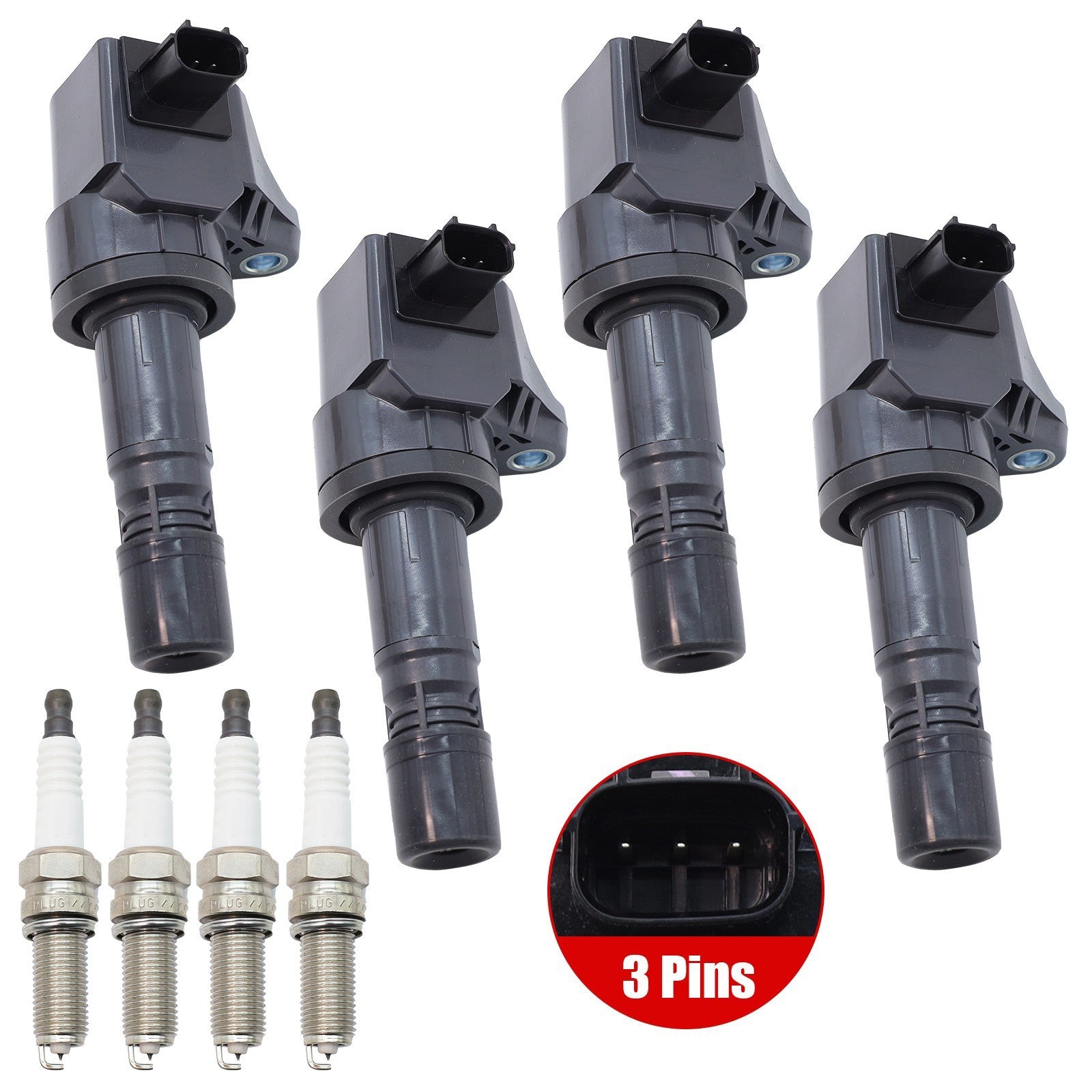 UF672 Ignition Coil & Spark Plug Set for Acura ILX 2.0L Honda Civic HR-V 1.8L
