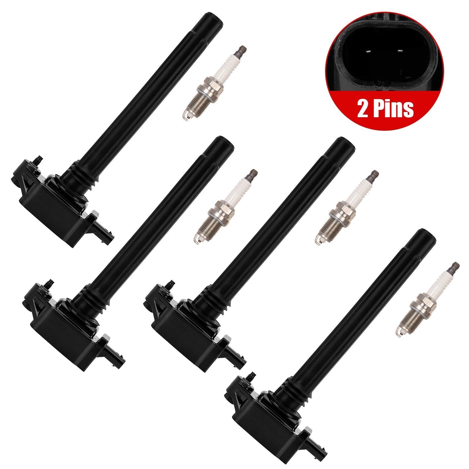 4 Ignition Coils & Spark Plugs for Jeep Cherokee Compass Chrysler 200 2.4L L4