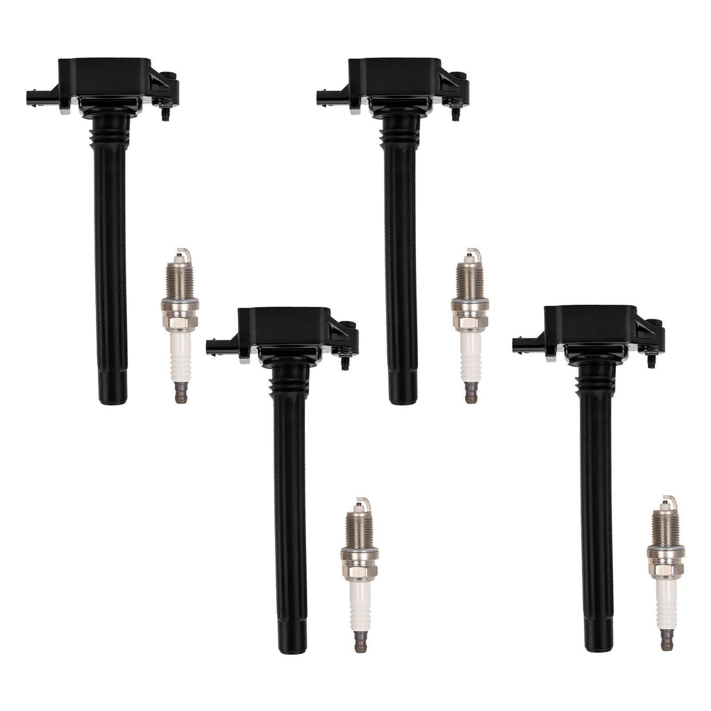 4 Ignition Coils & Spark Plugs for Jeep Cherokee Compass Chrysler 200 2.4L L4