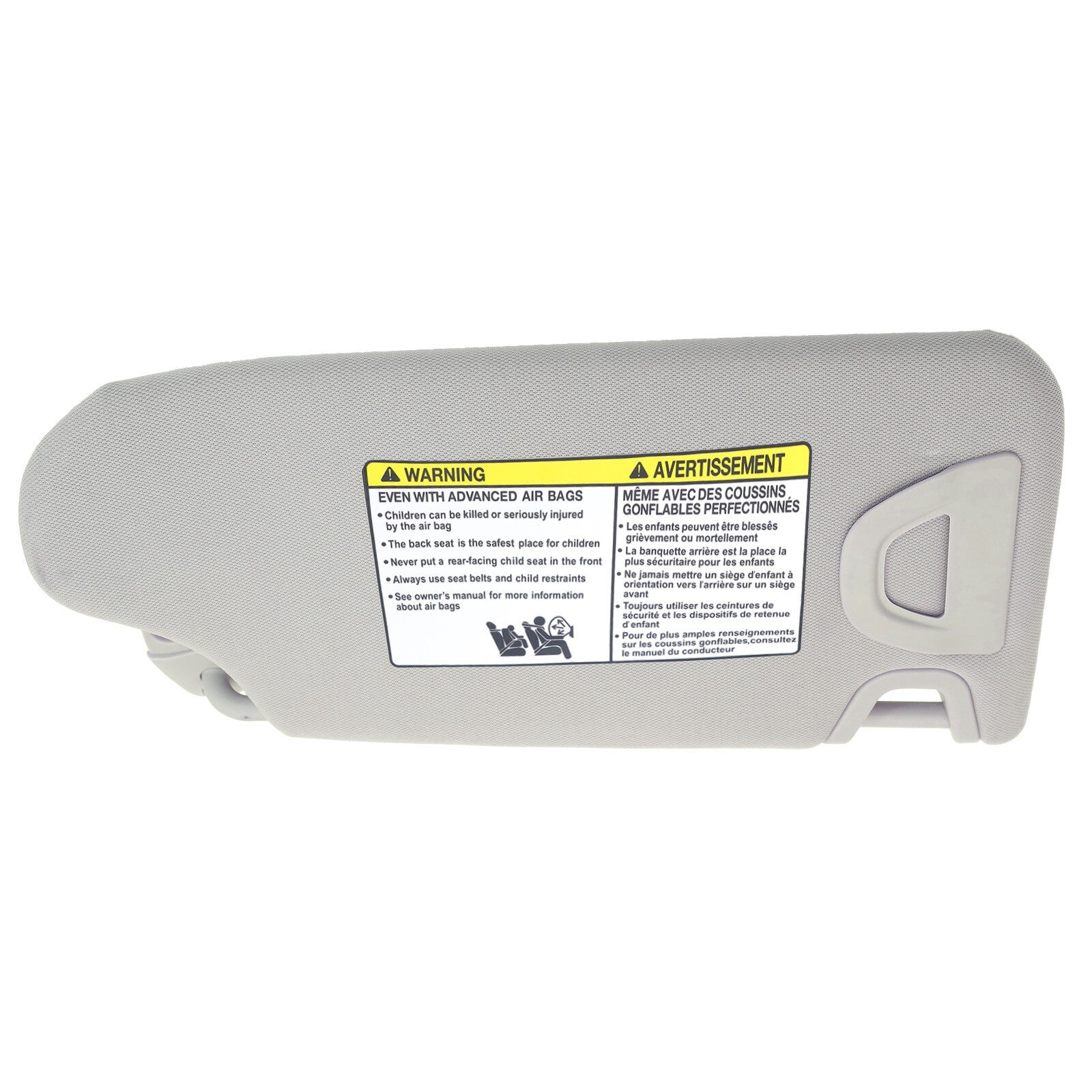 Nissan Altima 2013-2018 Gray Driver Side Sun Visor with Lamp & Clip 964013TA2A