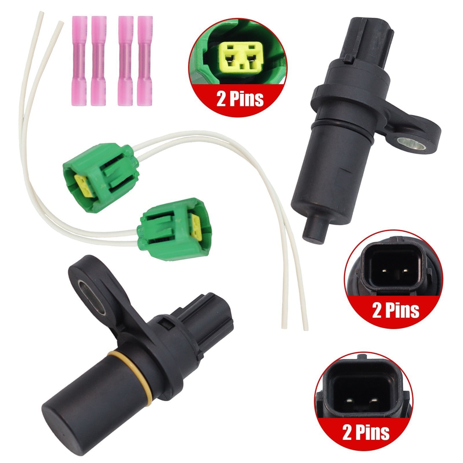 2 Connector Speed Sensor for Dodge Chrysler Jeep Liberty Trans Input & Output