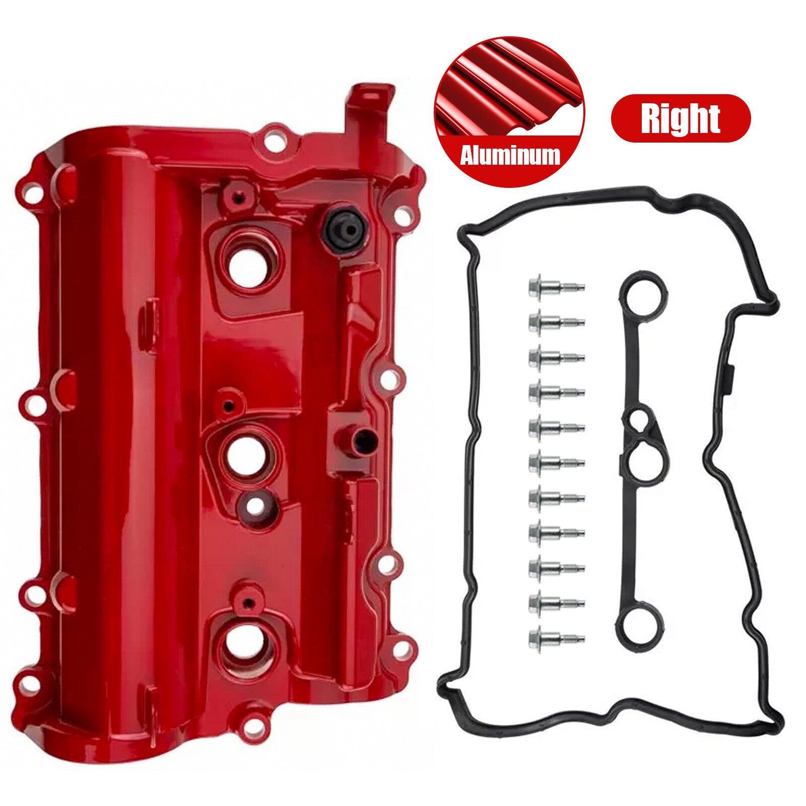 09-20 Nissan 370Z Red Aluminum Right Valve Cover 13264EY01C Passenger Side