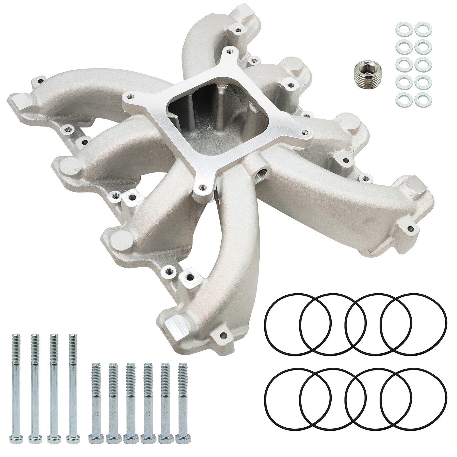 Silver 300-132 Single Plane Carb Intake Manifold for GM LS Gen III & IV Engines