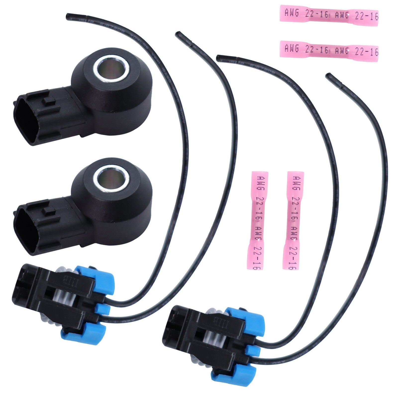 SET OF 2 Knock Sensor with Electrical Connector FOR Mercury Nissan 22060-7B000