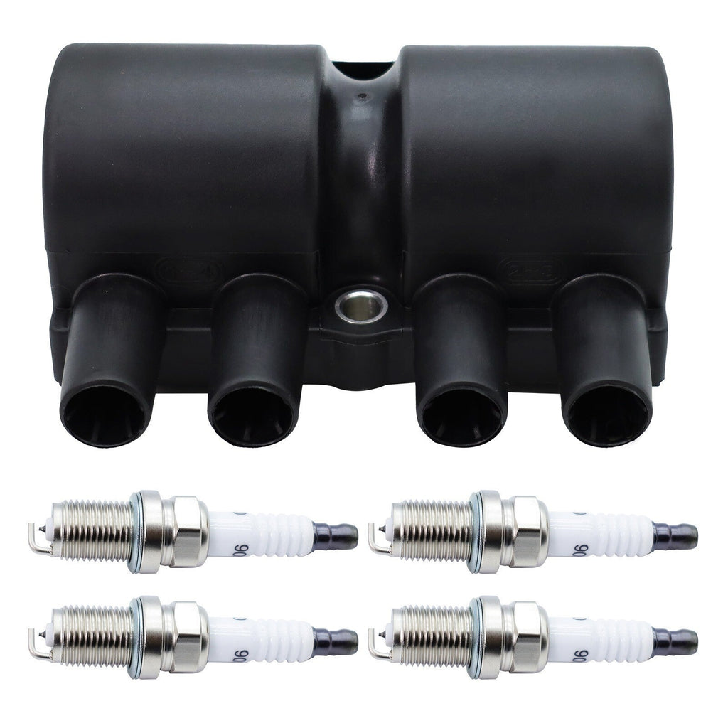 1Pcs Ignition Coil & 4Pcs Spark Plug For Chevrolet Pontiac Suzuki Reno