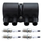 1Pcs Ignition Coil & 4Pcs Spark Plug For Chevrolet Pontiac Suzuki Reno