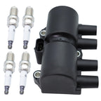 1Pcs Ignition Coil & 4Pcs Spark Plug For Chevrolet Pontiac Suzuki Reno