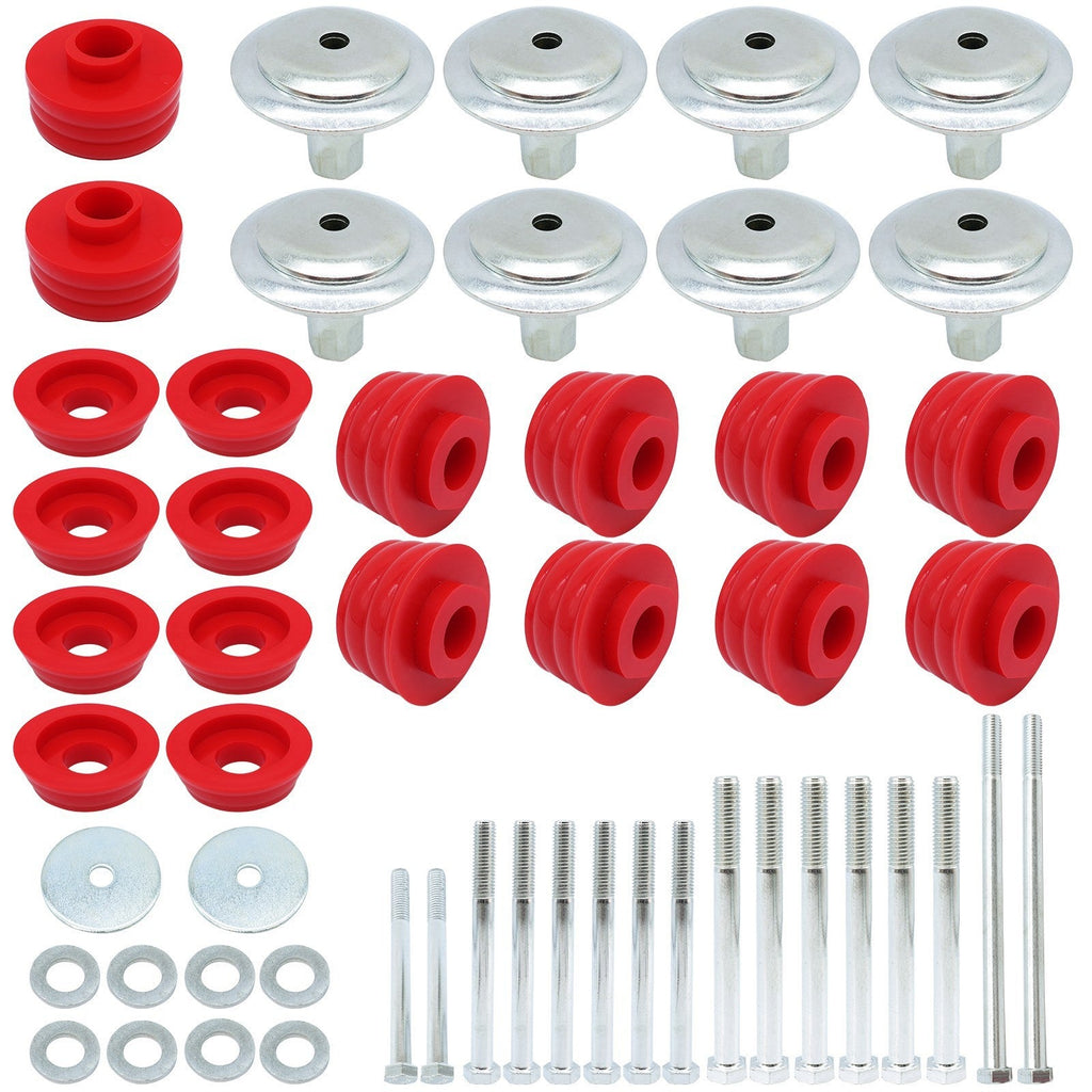 For Ford F250 F350 Super Duty 2/4WD 08-16 KF04060BK Red Body Mount Bushing Kit
