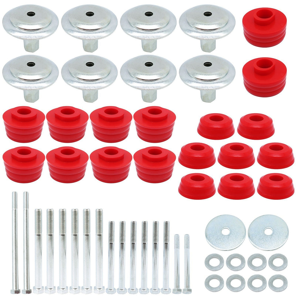 For Ford F250 F350 Super Duty 2/4WD 08-16 KF04060BK Red Body Mount Bushing Kit