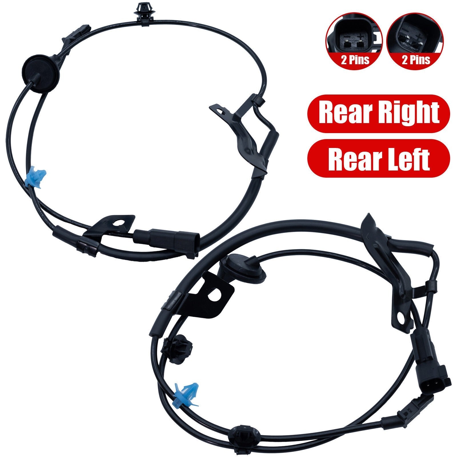 2 Pcs Rear Left & Right ABS Wheel Speed Sensor ALS2085 ALS2087 For Jeep Compass
