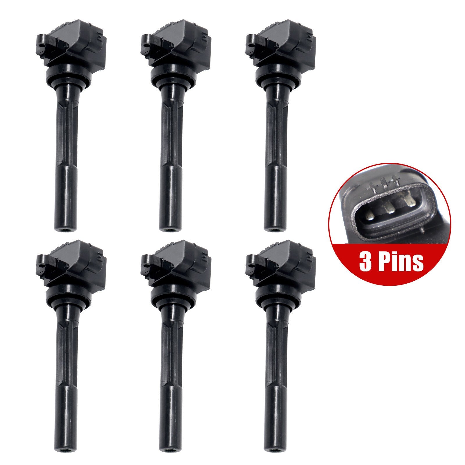 Set of 6 Ignition Coils UF245 for Acura Honda Isuzu Rodeo 3.2L-3.5L V6 1998-2001