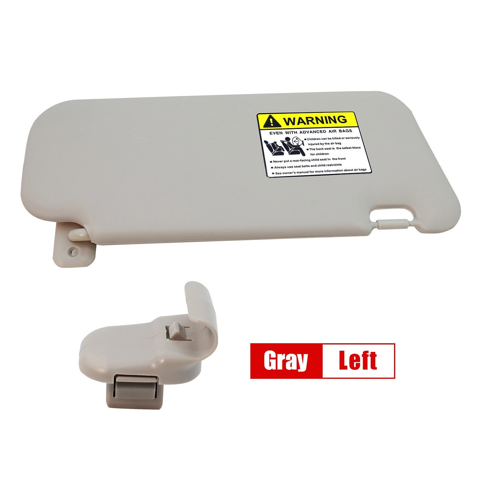 For 2010-2013 Mazda 3 Hatchback New Left Driver Side W/Clip Sun Visor Gray