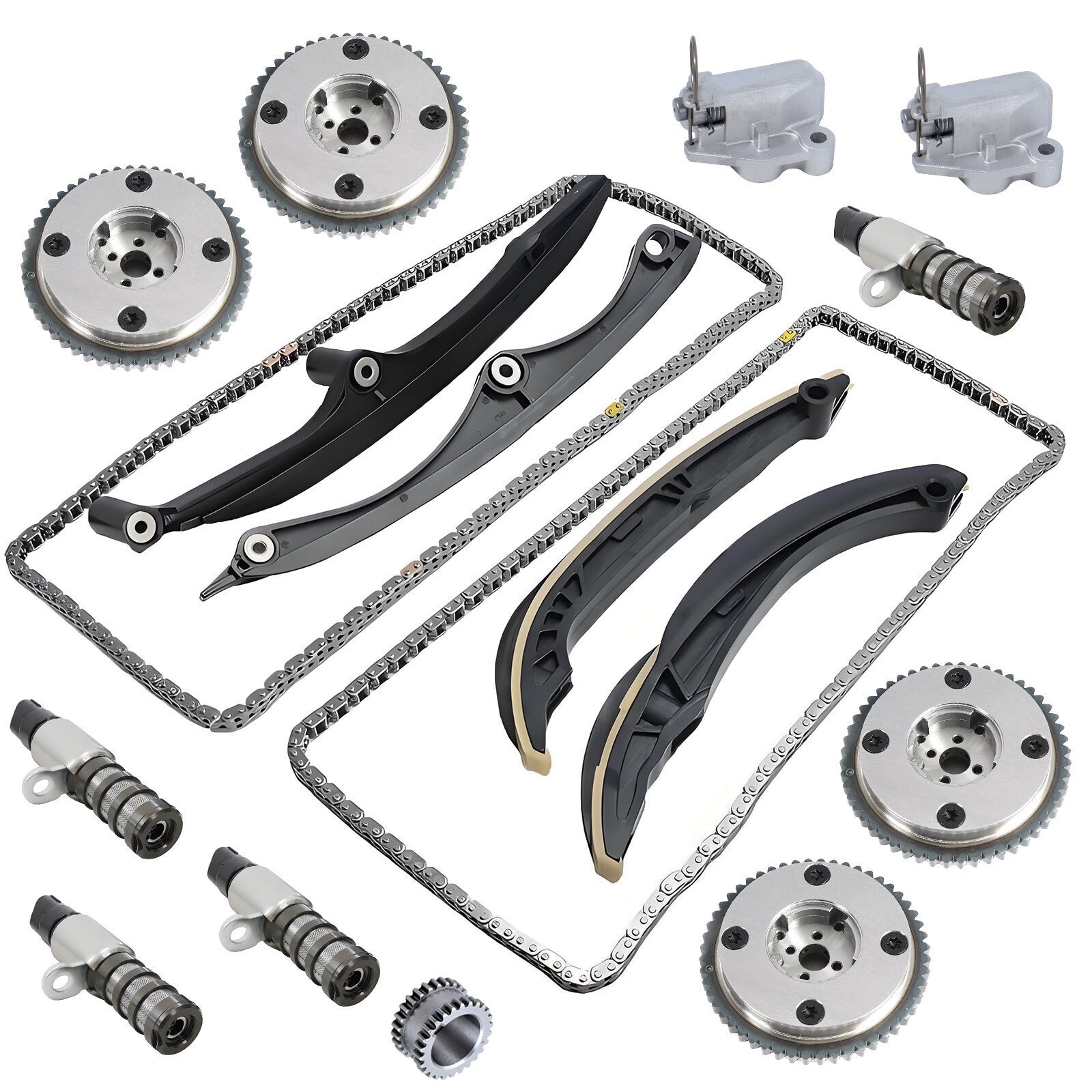 For Ford F150 3.5L Expedition HL3Z6268A W/4PCS VVT solenoid Timing chain kit