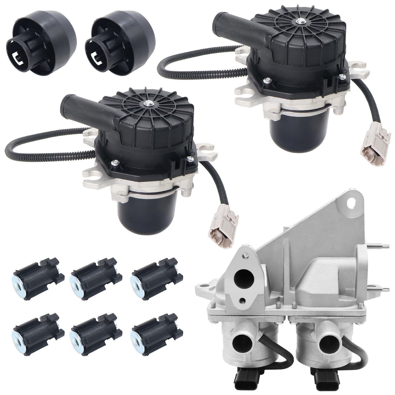 New 2Pcs Secondary Injection Air Pump & 1X Air Injection Valve For Toyota Tundra