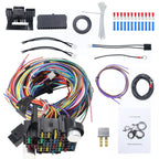 Universal 21 Circuit Wiring Harness kit For Ford Hotrods Long Wires Chevy Mopar